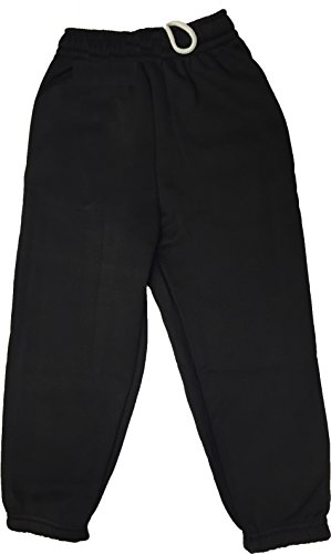 Ayra: Boys Girls Childrens Kids School PE Fleece Jogging Tracksuit Bottoms Trousers (9/10 Years, Black)