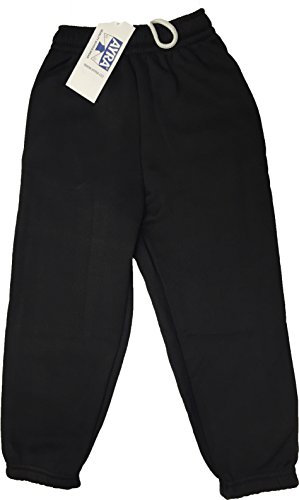 Ayra: Boys Girls Childrens Kids School PE Fleece Jogging Tracksuit Bottoms Trousers (9/10 Years, Black)