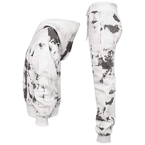 A2Z 4 Kids Cropped Tie Dye Tracksuit Set Hoodie with Cuffed Jogging Sweatpants Pants Sports Activewear Set Girls Children Age 5-13 years