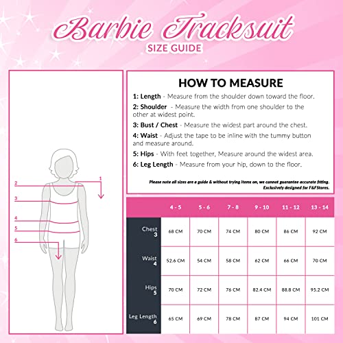 Barbie Clothes for Girls Lounge Wear Pink Hoodie Leggings Set Kids Tracksuit Hoodie Tracksuit Bottoms Official Merchandise Age 3-14 Gifts for Teenage Girls (Black, 5-6 Years)