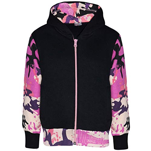 A2Z 4 Kids Girls Boys Tracksuit Contrast Fleece Top Bottom - T.S Plain 101 Camo Baby Pink 11-12