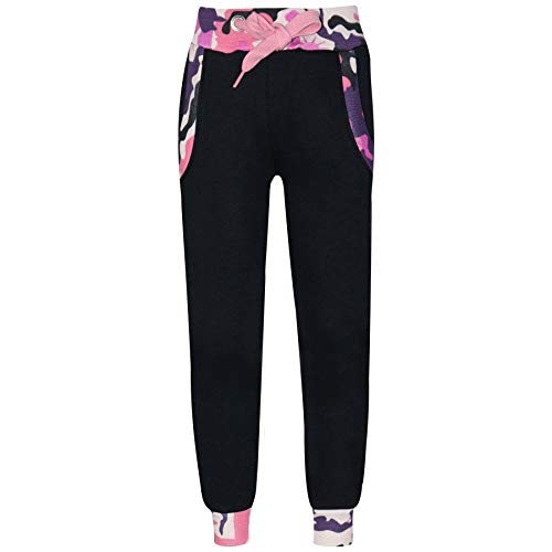 A2Z 4 Kids Girls Boys Tracksuit Contrast Fleece Top Bottom - T.S Plain 101 Camo Baby Pink 11-12