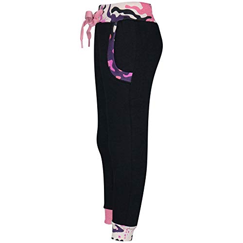 A2Z 4 Kids Girls Boys Tracksuit Contrast Fleece Top Bottom - T.S Plain 101 Camo Baby Pink 11-12