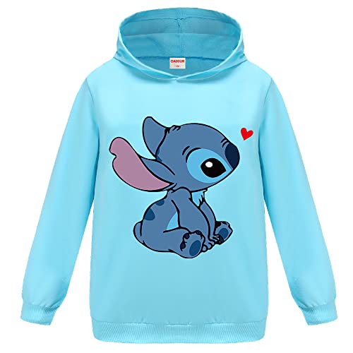 OAIXIUR Girls Outfit Blue Cat Printing Hoodie & Joggers Boys Sportswear Clothing Sets (Sky Blue,11-12 Years,11 Years,12 Years)