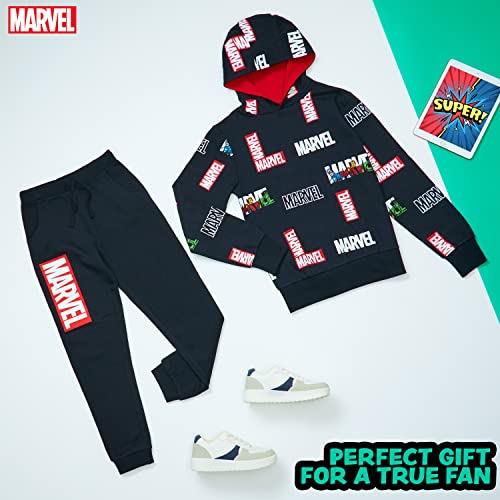 Marvel Boys Tracksuit, Hoodie and Joggers Set for Kids (Black Aop, 9-10 Years)