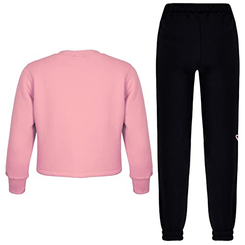 A2Z 4 Kids Girls Sweat Suit Tracksuit Sweatshirt Sweat Pants 2 Piece Lounge Suit Set - T.S 315 Baby Pink 11-12