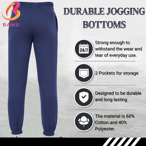 Kid's Jogger Sweatpants, Soft Cotton Pants with Adjustable Drawstring, Athletic and Lightweight Pants for Boys and Girls (UK, Age, 7 Years, 8 Years, Regular, Navy)