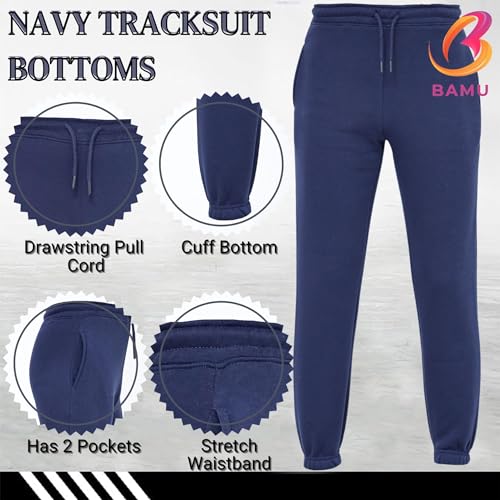 Kid's Jogger Sweatpants, Soft Cotton Pants with Adjustable Drawstring, Athletic and Lightweight Pants for Boys and Girls (UK, Age, 7 Years, 8 Years, Regular, Navy)