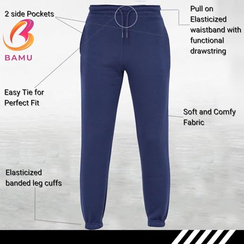 Kid's Jogger Sweatpants, Soft Cotton Pants with Adjustable Drawstring, Athletic and Lightweight Pants for Boys and Girls (UK, Age, 7 Years, 8 Years, Regular, Navy)