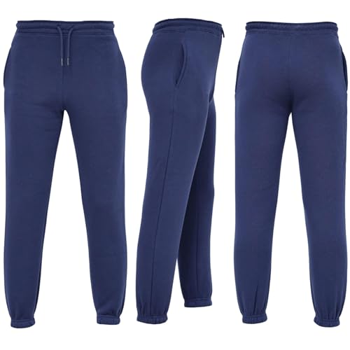 Kid's Jogger Sweatpants, Soft Cotton Pants with Adjustable Drawstring, Athletic and Lightweight Pants for Boys and Girls (UK, Age, 7 Years, 8 Years, Regular, Navy)