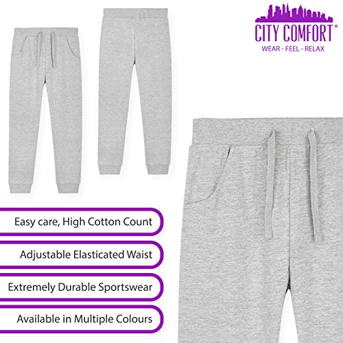 CityComfort Tracksuit For Girls, Hoodies And Joggers For Kids 3-14 Years (Light Grey, 11-12 Years)