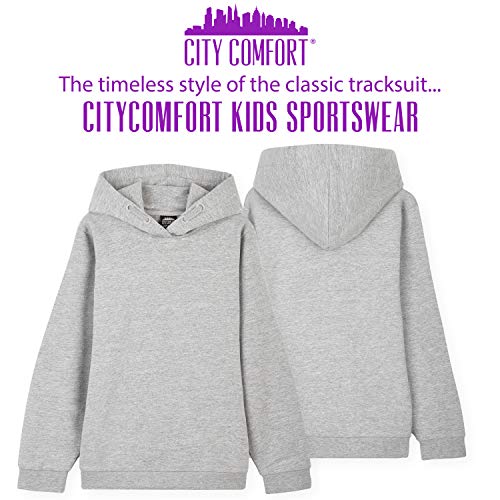 CityComfort Tracksuit For Girls, Hoodies And Joggers For Kids 3-14 Years (Light Grey, 11-12 Years)