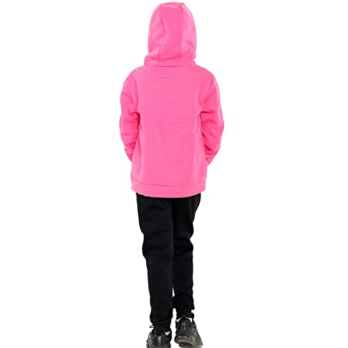 A2Z 4 Kids Girls Tracksuit Smile Laugh Love Print Hooded Pullover Hoodie Bottom - T.S 113 Pink 11-12