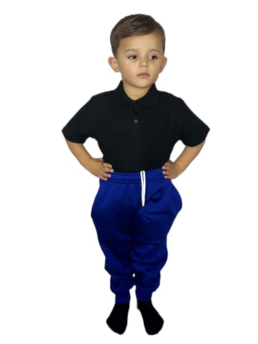 LUXFAB Kids Fleece Jogging Bottoms Boys Girls Sports PE Joggers Children Unisex Casual Fleece Pull On Trousers School Play Tracksuit Classic Bottom Soft Jog Pants Royal Blue