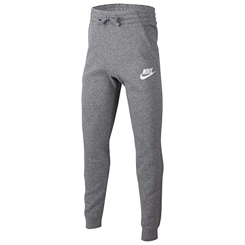 NIKE Unisex Kids Club Fleece Jogger Pants, Carbon Heather/Cool Grey/White, Small