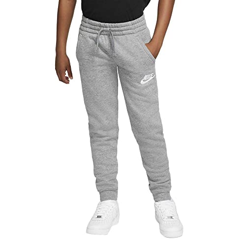 NIKE Unisex Kids Club Fleece Jogger Pants, Carbon Heather/Cool Grey/White, Small