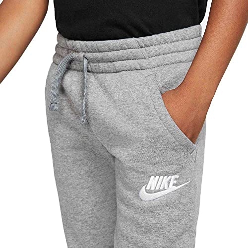 NIKE Unisex Kids Club Fleece Jogger Pants, Carbon Heather/Cool Grey/White, Small
