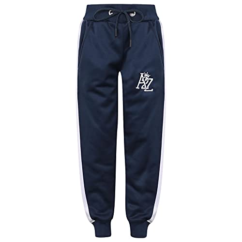 Kids Unisex Tracksuit Contrast Panelled Fleece Hoodie & Bottom - T.S A2Z 704 Navy 11-12