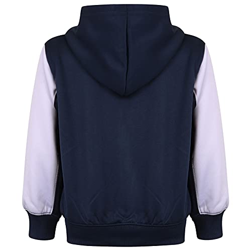 Kids Unisex Tracksuit Contrast Panelled Fleece Hoodie & Bottom - T.S A2Z 704 Navy 11-12