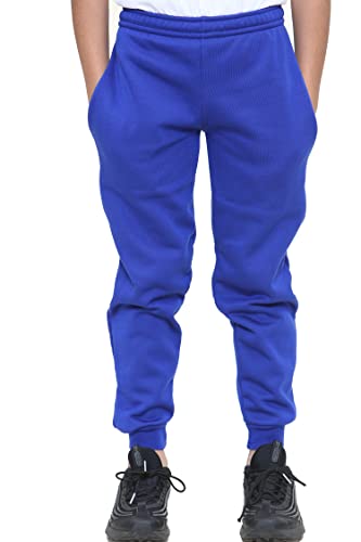 KHIM Fleece Jogging Bottom Trouser Tracksuit PE School Kids Unisex Girls Boys Activewear Age 2-18 Years Royal Blue