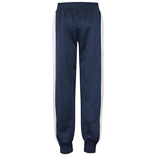 Kids Unisex Tracksuit Contrast Panelled Fleece Hoodie & Bottom - T.S A2Z 704 Navy 11-12