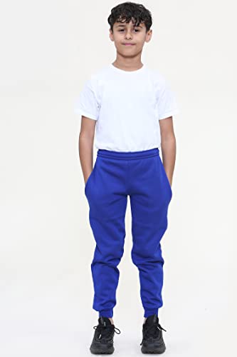 KHIM Fleece Jogging Bottom Trouser Tracksuit PE School Kids Unisex Girls Boys Activewear Age 2-18 Years Royal Blue
