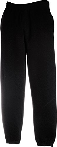 Fruit of the Loom Unisex Kids Elasticated Cuff Classic Jog Pants, Black, 14-15 YEARS (Manufacturer Size: 164)