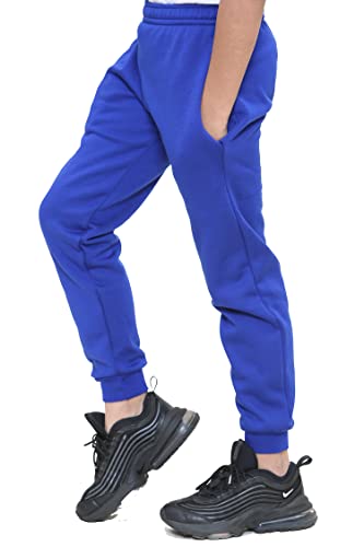 KHIM Fleece Jogging Bottom Trouser Tracksuit PE School Kids Unisex Girls Boys Activewear Age 2-18 Years Royal Blue