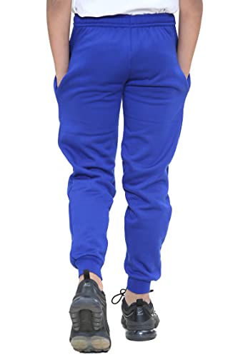 KHIM Fleece Jogging Bottom Trouser Tracksuit PE School Kids Unisex Girls Boys Activewear Age 2-18 Years Royal Blue