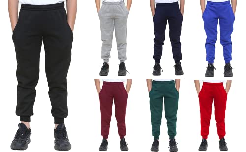 KHIM Fleece Jogging Bottom Trouser Tracksuit PE School Kids Unisex Girls Boys Activewear Age 2-18 Years Royal Blue