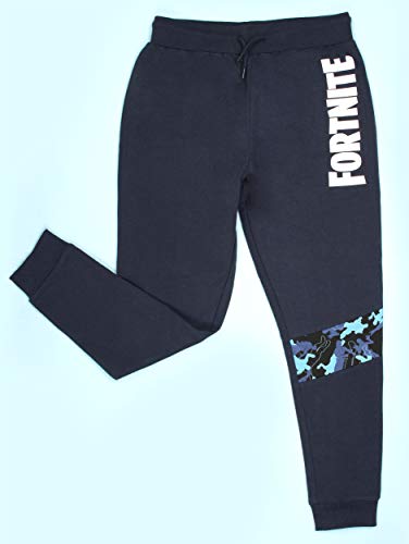 Fortnite - Game Merchandise - Boys Tracksuit Bottoms - 100% Cotton Tracksuit Trousers Gifts for Boys - Navy Blue - Small (Age 9-10)