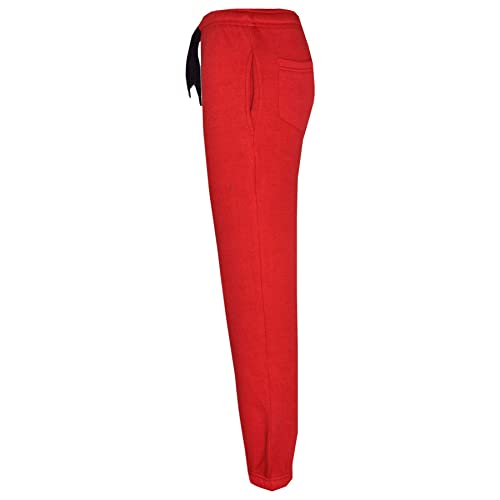 A2Z 4 Kids Plain Tracksuit Contrast Fleece Hoodie with Joggers - T.S Contrast Trim Red & Black 5-6.