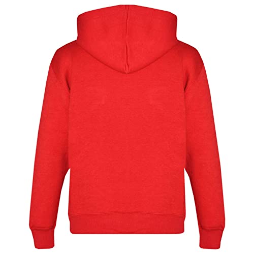 A2Z 4 Kids Plain Tracksuit Contrast Fleece Hoodie with Joggers - T.S Contrast Trim Red & Black 5-6.