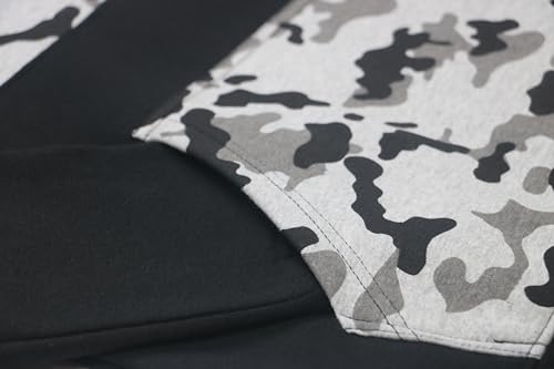 biyya® Boys Tracksuit Activewear 2 Piece Kids Fleece Pull Over Hoodie and Joggers Camouflage Contrast Tracksuit Set 5-14 Years (BFTS-53-D, 9-10 Years)