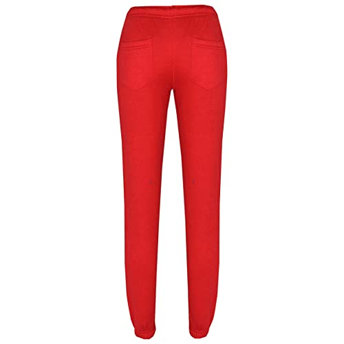 A2Z 4 Kids Plain Tracksuit Contrast Fleece Hoodie with Joggers - T.S Contrast Trim Red & Black 5-6.