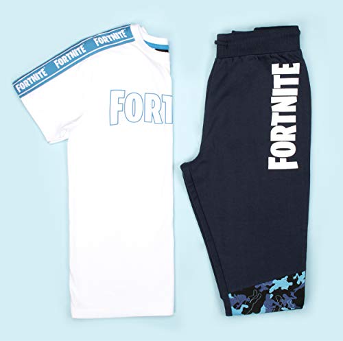 Fortnite - Game Merchandise - Boys Tracksuit Bottoms - 100% Cotton Tracksuit Trousers Gifts for Boys - Navy Blue - Small (Age 9-10)