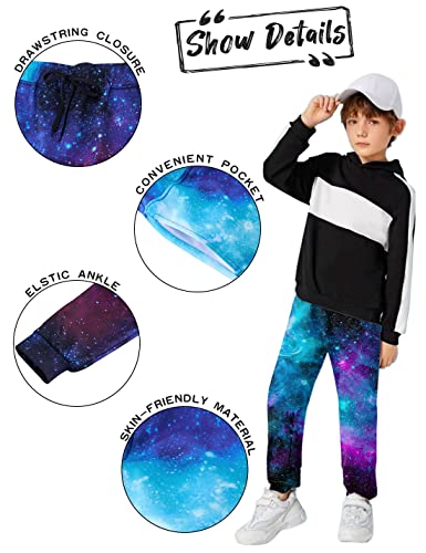Goodstoworld Boys Tracksuit Bottoms Galaxy Kids Cool Jogging Trousers Girls Sweatpants 3D Joggers Teenagers Casual Sports Training Pants, 10-11 Years