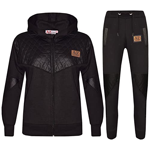 A2Z 4 Kids Boys Girls Tracksuit A2Z Project Black Fleece Joggers - T.S A2Z Project 201 Black._9-10
