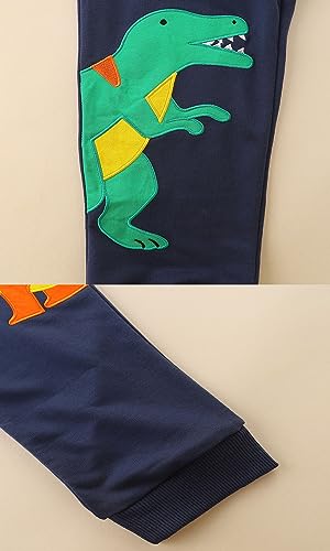 TCWWBB Boys Sweatpants Dinosaur Cotton Casual Jogging Drawstring Pants Kids Sports Trousers Jogger Bottoms Age 2-3 Years