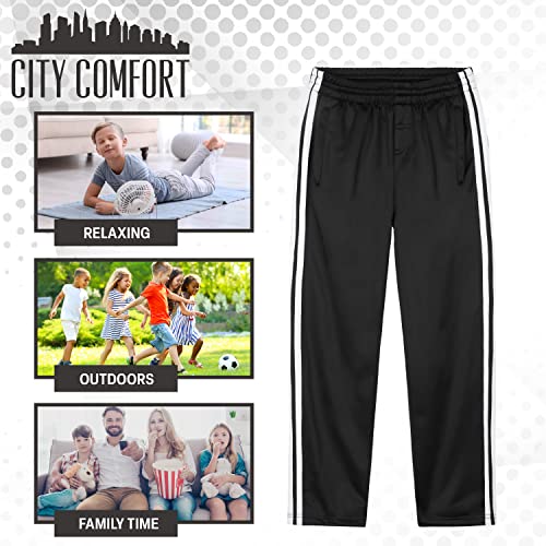 CityComfort Kids Joggers Training Trousers Boys Tracksuit Bottoms Teenagers Jogging Pants (Black, 13-14 Years)