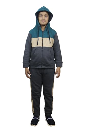 Bahob® Boys Tracksuit 2pcs Fleece Unisex Activewear Tracksuit Set Hoodie and Joggers Set Zip Up Hoodie & Bottom Jogging Suit 5-14 Years (BZTS-61-B 11-12 Years)