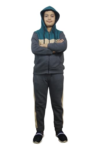 Bahob® Boys Tracksuit 2pcs Fleece Unisex Activewear Tracksuit Set Hoodie and Joggers Set Zip Up Hoodie & Bottom Jogging Suit 5-14 Years (BZTS-61-B 11-12 Years)