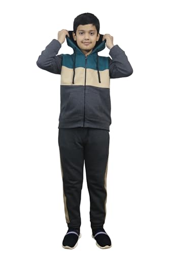 Bahob® Boys Tracksuit 2pcs Fleece Unisex Activewear Tracksuit Set Hoodie and Joggers Set Zip Up Hoodie & Bottom Jogging Suit 5-14 Years (BZTS-61-B 11-12 Years)