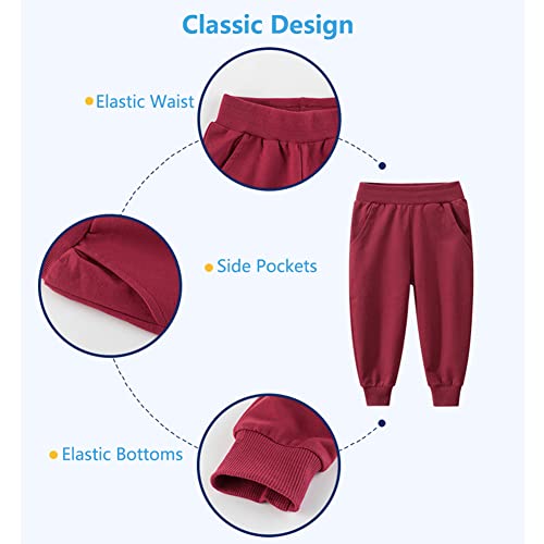 imKutie Toddler Boys Kids Cotton Pants Elastic Waist Joggers Tracksuit Trousers Casual School Trousers Bottoms for 1-9 Years Old Black