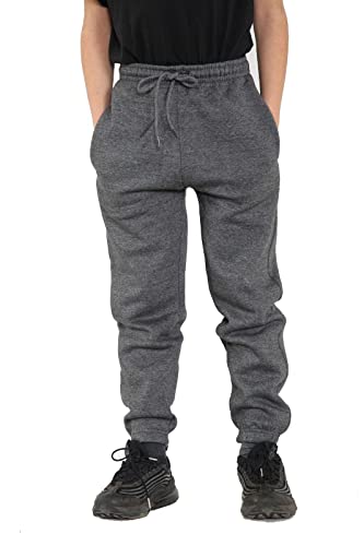 Bonjour Kids Boys Girls Childrens School Jog Pants Sports Games Fleece PE Joggers Trouser Jogging Tracksuit Bottoms Football 3-13 Years Grey