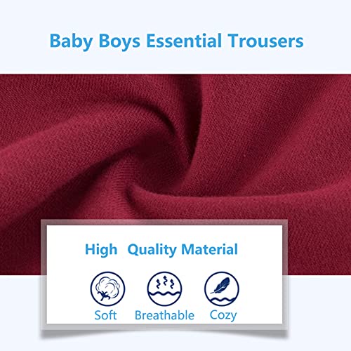 imKutie Toddler Boys Kids Cotton Pants Elastic Waist Joggers Tracksuit Trousers Casual School Trousers Bottoms for 1-9 Years Old Black