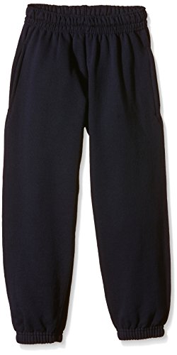 Fruit of the Loom Unisex Kids Elasticated Cuff Classic Jog Pants, Blue (Deep Navy), 14-15 YEARS (Manufacturer Size: 164)