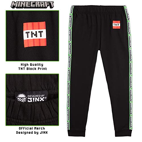 Minecraft Zip Up Hoodie or Joggers Mix and Match, (Black Joggers, 7/8 years)