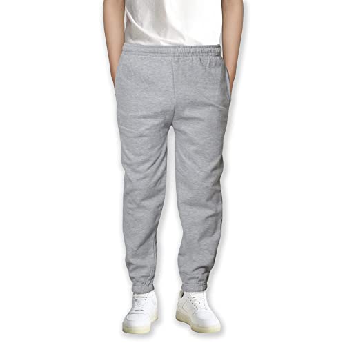 D&H CLOTHING UK Kids Boys Girls Fleece Jogging Bottom Childrens Jogger PE School Jog Pants Tracksuit Bottoms Sweatpants 9 to 11 Grey