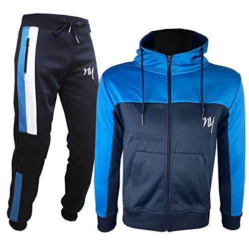Boys Tracksuit Hooded Hoodie Bottom Jogging Suit Joggers kids Age 7 8 9 10 11 12 13 Years (Blue/Navy, 13 Years)